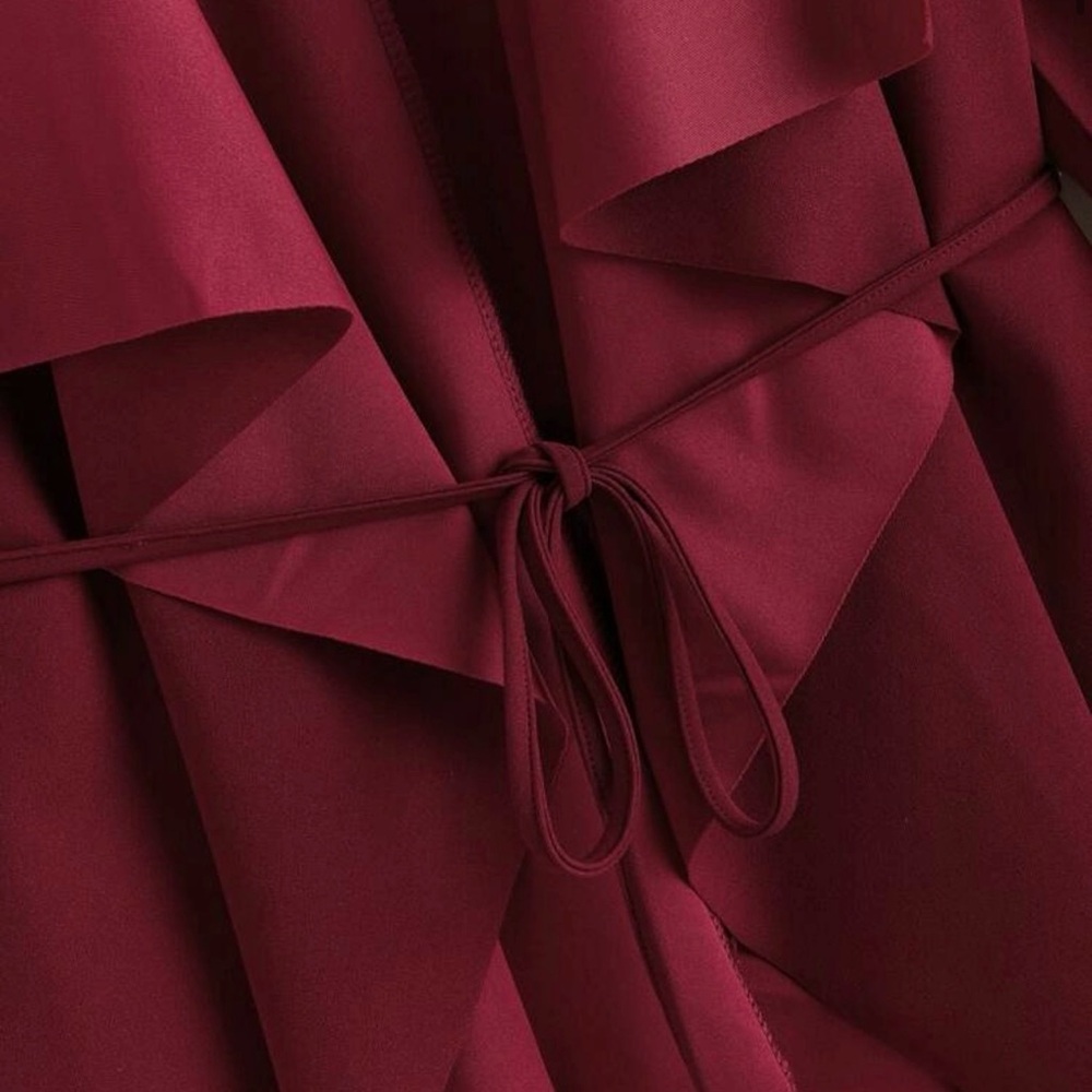 SHEIN Waterfall Collar Asymmetrical Hem
Belted Coat - Picture 4 of 4